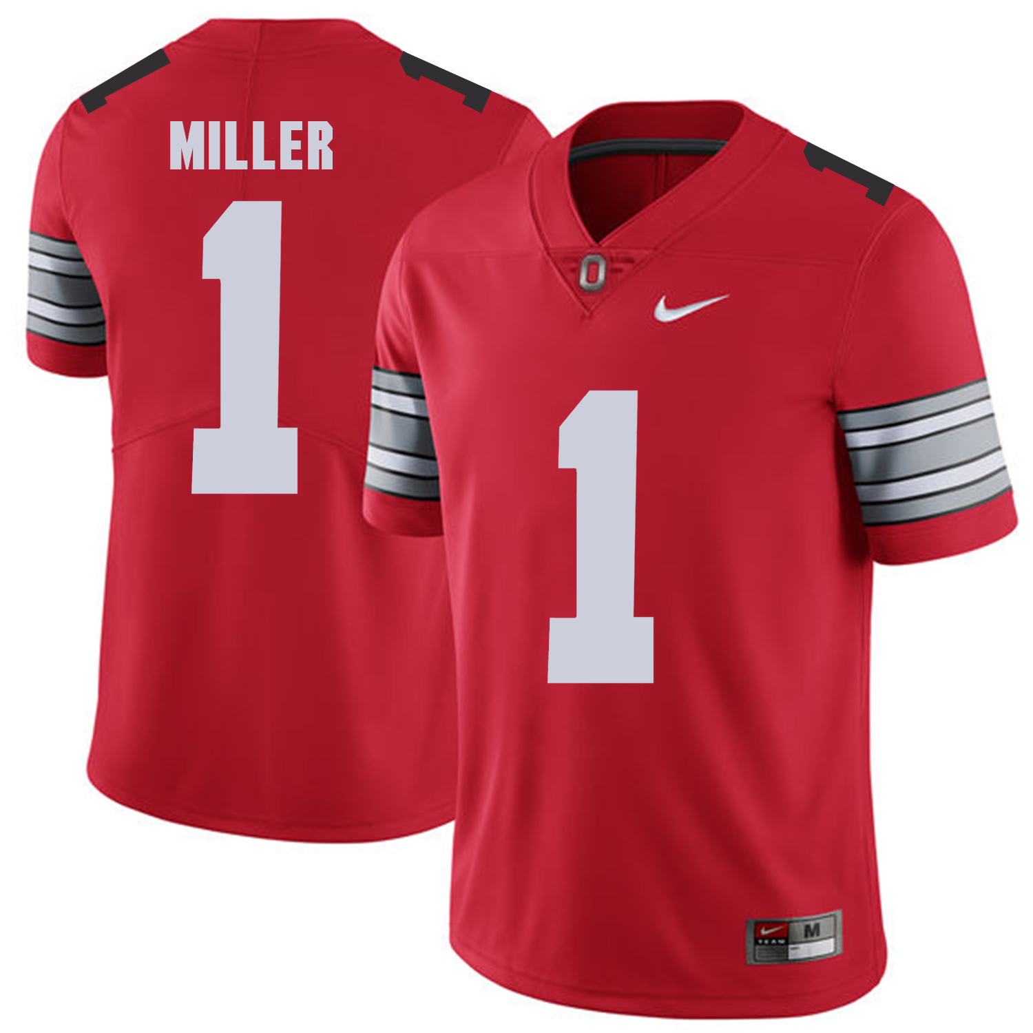 Men Ohio State #1 Miller Red Customized NCAA Jerseys